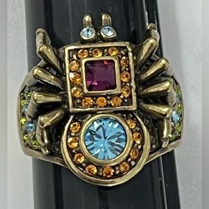 Heidi Daus “Heidi Long Legs” Spider ring EUC size 12 with Swarovski crystals